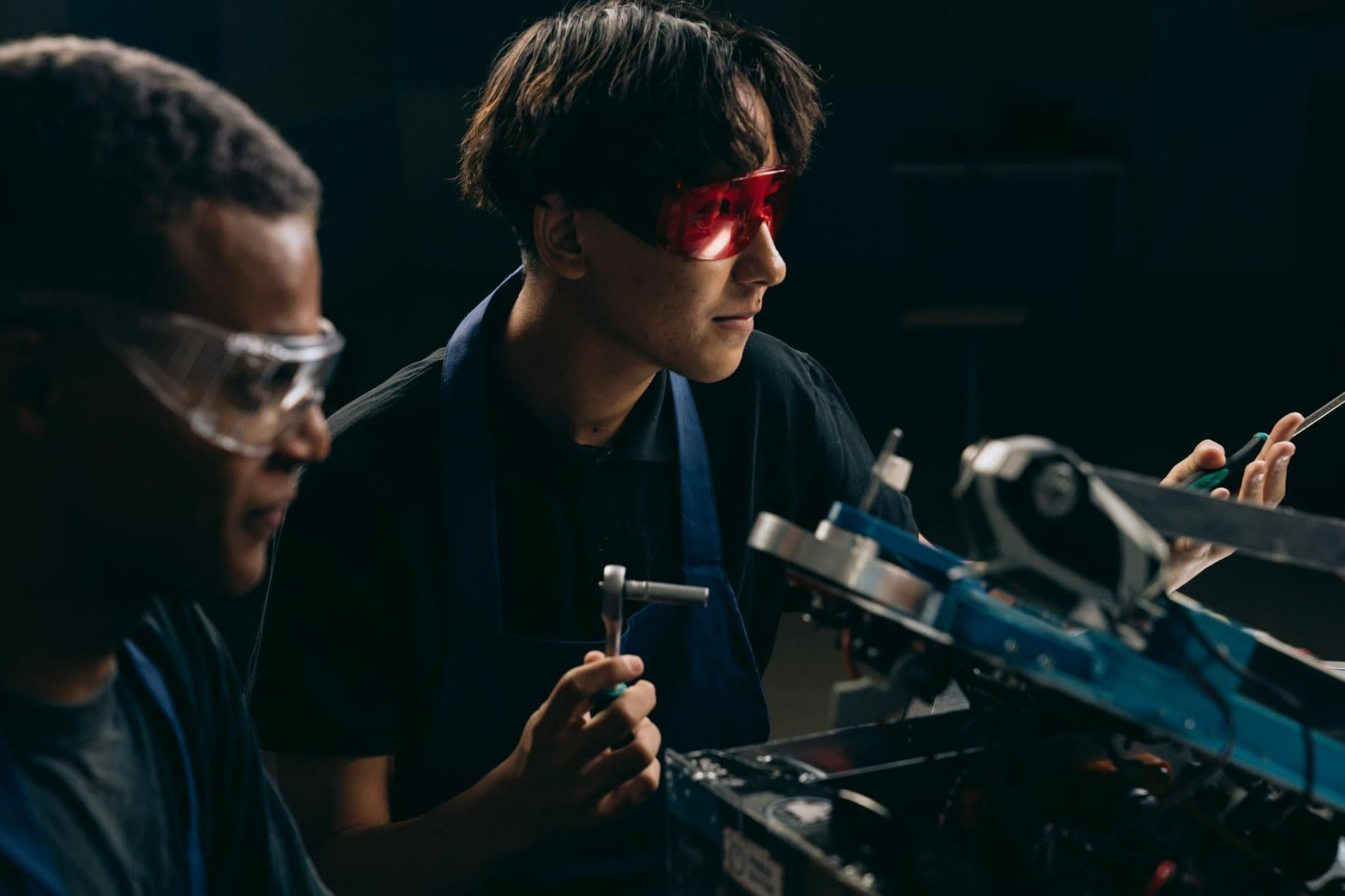 Appliance repair engineer at work